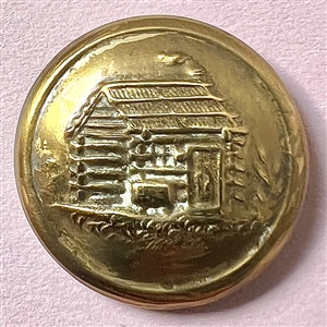 Harrison log cabin brass button