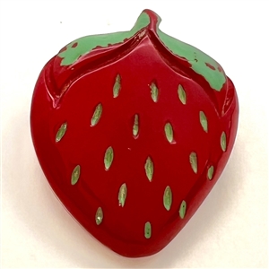 Vintage Bakelite button of a strawberry.