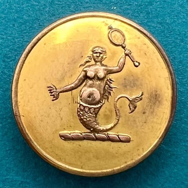 Hard-to-find Livery crest button of a mermaid.