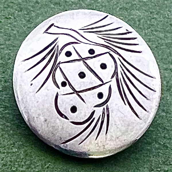 Sterling silver pinecone button.