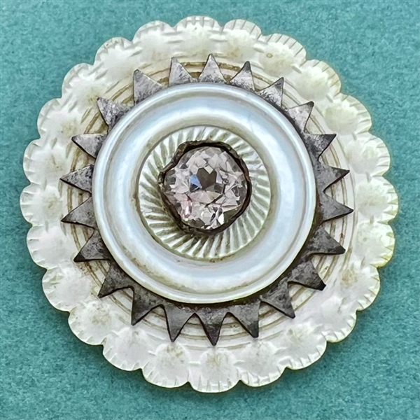 An 18th c. Pearl with paste center and steel button.