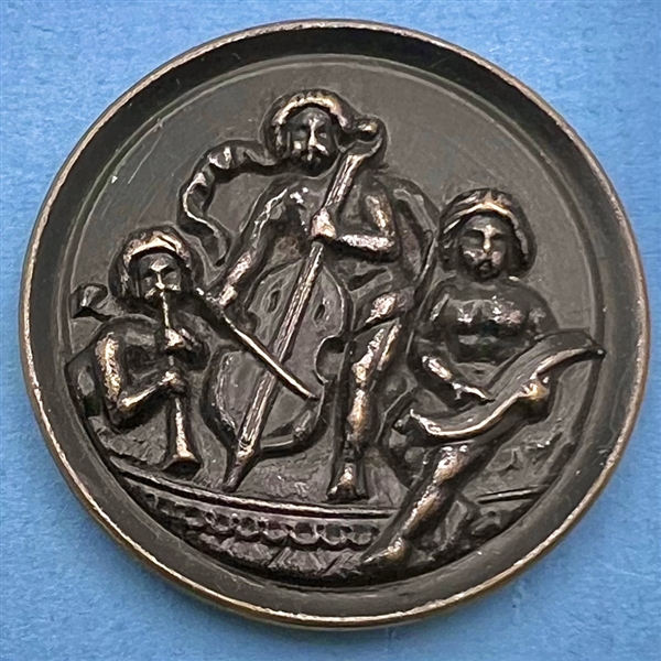 “Child musicians” tinted brass button.