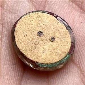Scarce paperback faceted glass sew-thru button.