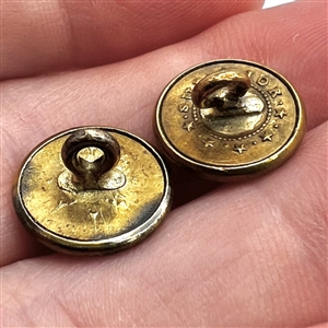 Two Jacksonian gilt brass waistcoat buttons.