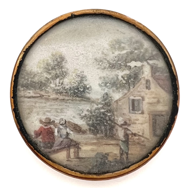 An 18th c. Painting of a village scene button.