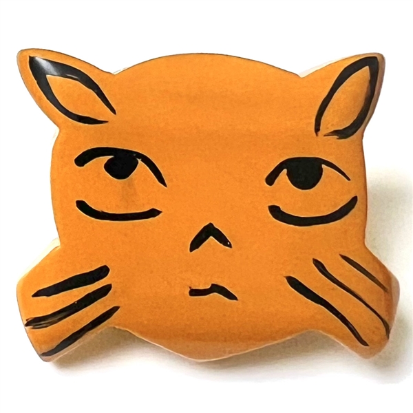 Grumpy cat face Bakelite button.
