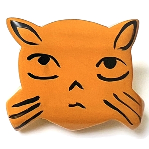 Grumpy cat face Bakelite button.