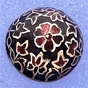 Champlevé “crystal"enamel button with gilded back.