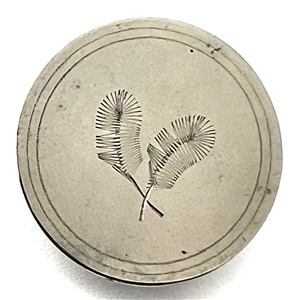An 18th c. Tombac button of two feathers. 