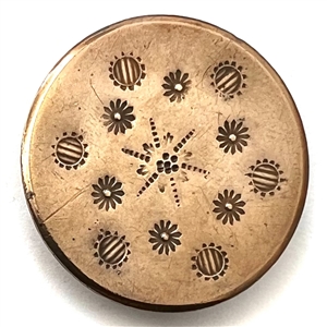 An 18th c. heavily chased copper Colonial button.