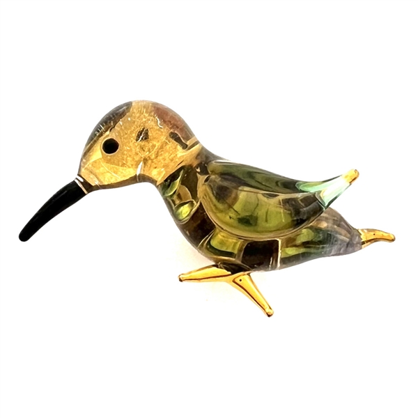 FABULOUS Fritz Lampl torch worked glass button of a hummingbird.