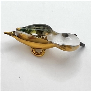 FABULOUS Fritz Lampl torch worked glass button of a hummingbird.
