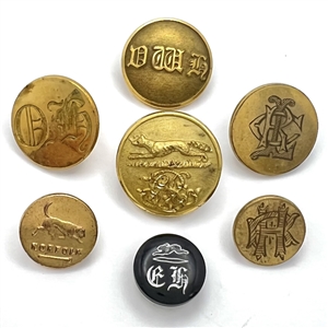 Seven hunt club buttons.