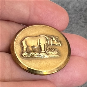 RARE rhino sporting button with Hammond Turner back mark. 