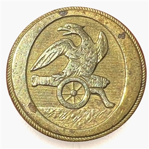 Artillery corps brass uniform button.
