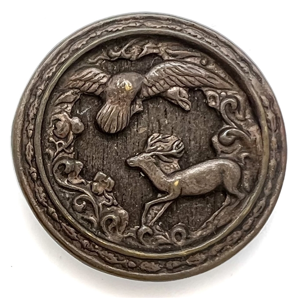 Fable button of “Eagle and the Stag."