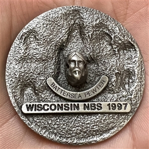 Battersea pewter button of Madison WI. NBS Show favor button 1997.