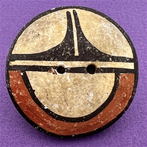 Zia pueblo ceramic pottery button.