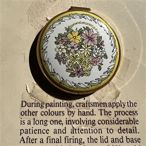 Card from Staffordshire Enamels with samples showing how 18th enamels were made.