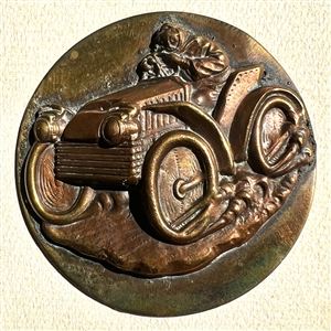 Card with info and four buttons about the Barney Oldfield automobile.