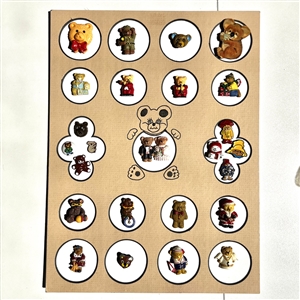 Card of 26 teddy bear and other buttons.