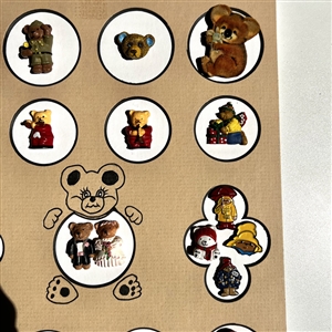 Card of 26 teddy bear and other buttons.