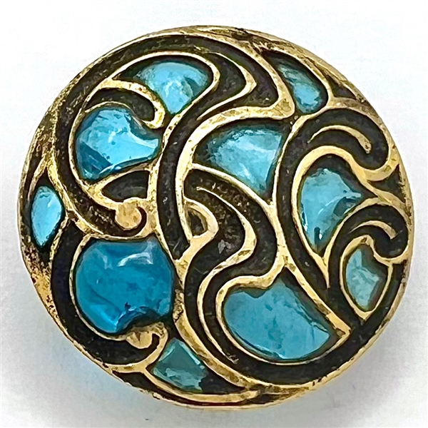 Modern enamel plique-a-jour button.