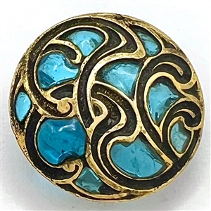 Modern enamel plique-a-jour button.