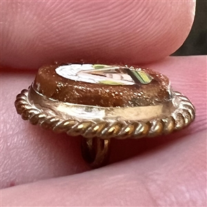 Oval Italian micro mosaic of a pyramid.