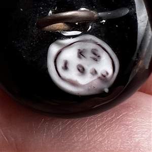 Fabulous Murrine glass studio paperweight button of a woman's face.