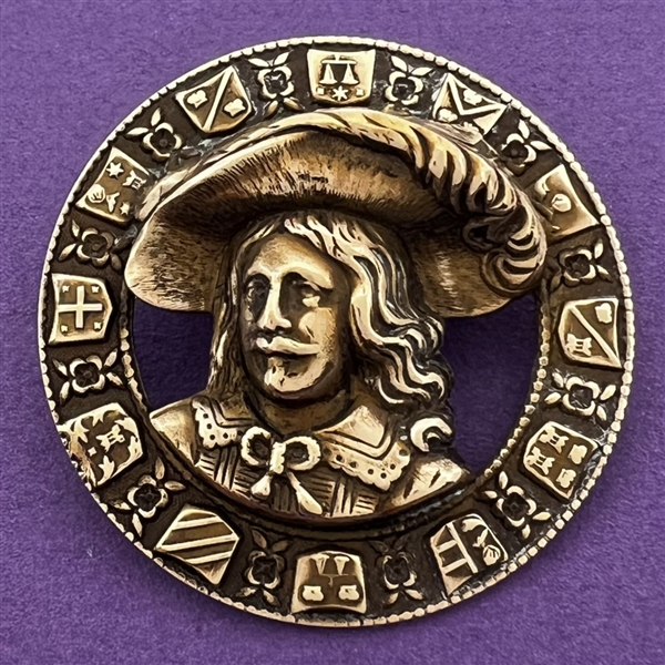 Brass button of Charles I of England.