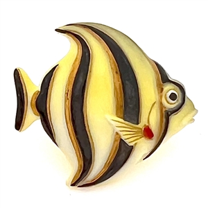 Arita button of a realistic angel fish. 