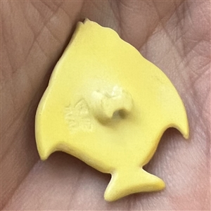 Arita button of a realistic angel fish. 