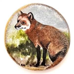 Birchcroft china button of a fox.