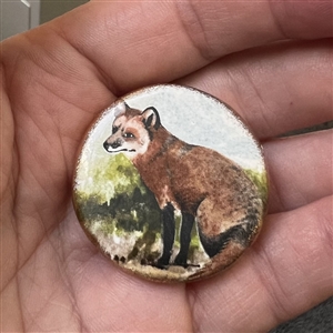 Birchcroft china button of a fox.