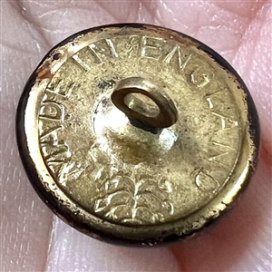 RARE small size Bimini black glass button of realistic hat.