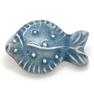 Vintage French ceramic button of a realistic flounder fish.