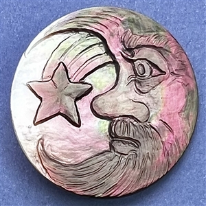 Herman Bangman “Shooting Star and the Moon Face" pearl studio button.