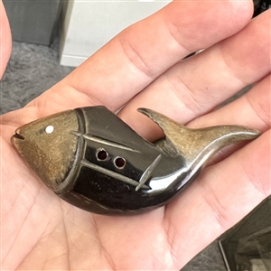 HUGE carved button of a fish.