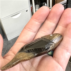 HUGE carved button of a fish.