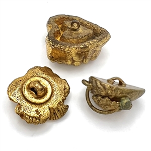 Three metalized buttons including an ANN heart.
