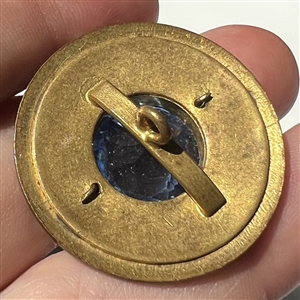 A 19th c. Jeweled button with silvered and gilded brass and enamel border.