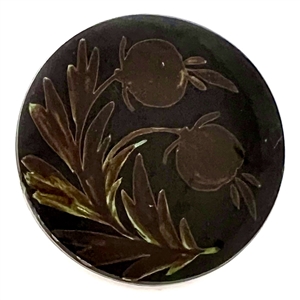 VERY RARE Div. I painted under thin clear glass over black glass “DUG" button.