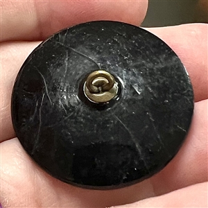 VERY RARE Div. I painted under thin clear glass over black glass “DUG button.