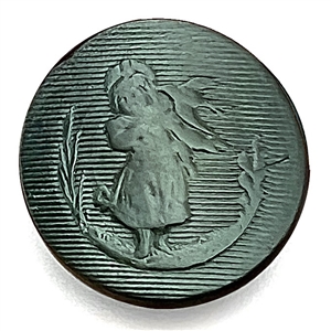 RARE Kate Greenaway vegetable ivory button. 