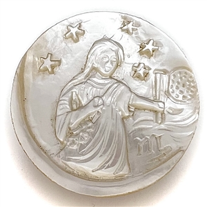Bethlehem pearl button of Jesus performing a miracle.