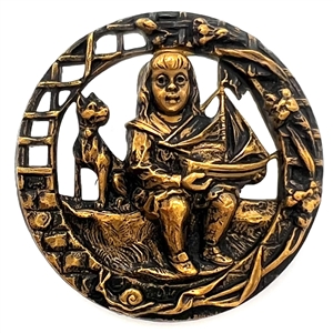 SCARCE brass button of “Buster Brown and Tige."
