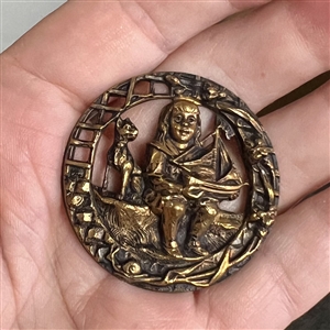 SCARCE brass button of “Buster Brown and Tige.