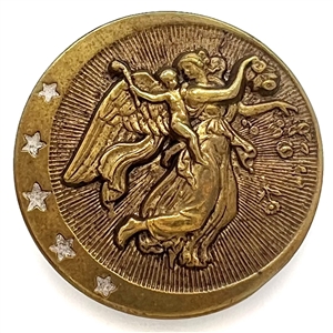 Brass button of “Morning" - Aurora, goddess of dawn. 