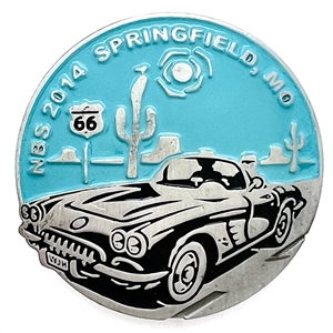 Show favor button from NBS 2014 Springfield, MO of a car on route 66.
